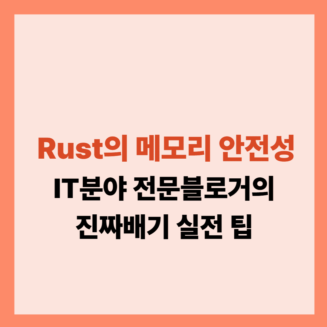 Rust의 메모리 안정성 글입니다